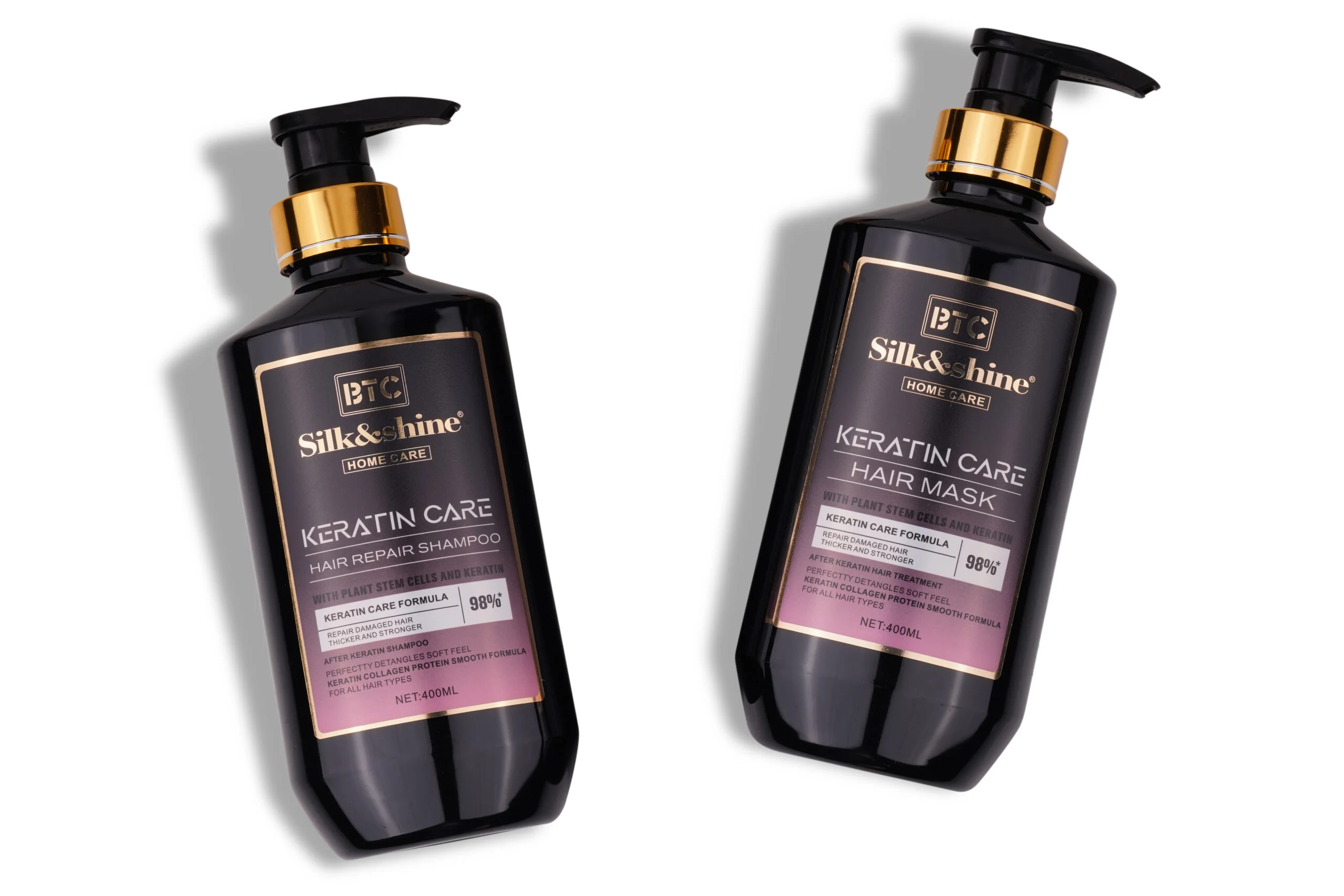 BTC Silk and Shine Keratin Care Shampoo and Hair Mask Kit - Image 2